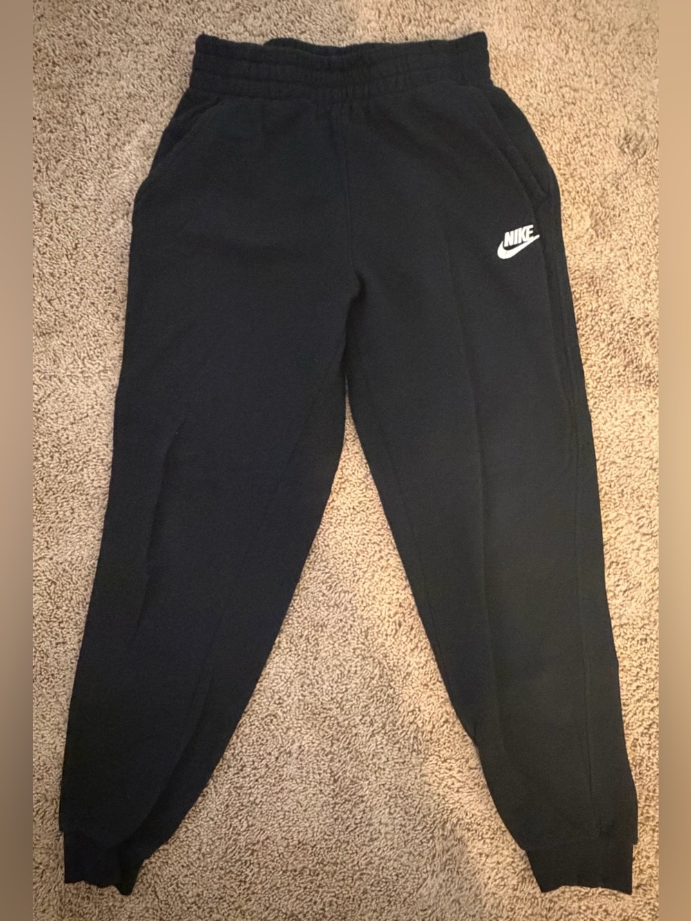 Nike Kids Black Jogger Sweatpants with White Logo